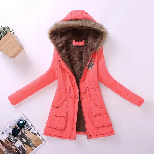 Chaqueta Acolchada Talla Grande Otoño-Invierno con Capucha - Image 9