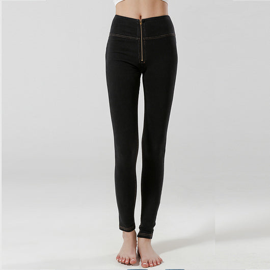 Pantalón Mezclilla Ajustado Cintura Alta Realza Glúteos