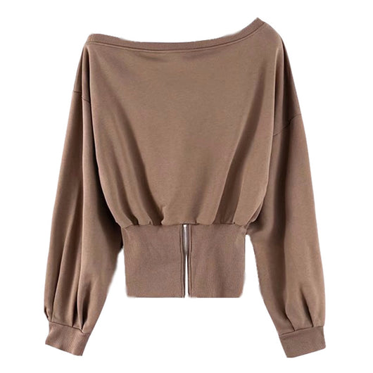 Suéter de Punto Reversible con Hombro Descubierto - Manga Larga para Otoño - Image 11
