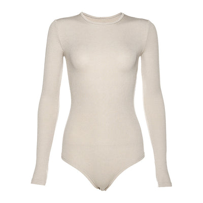 Bodysuit Manga Larga Mujer Color Sólido Ajustado Base - Image 2