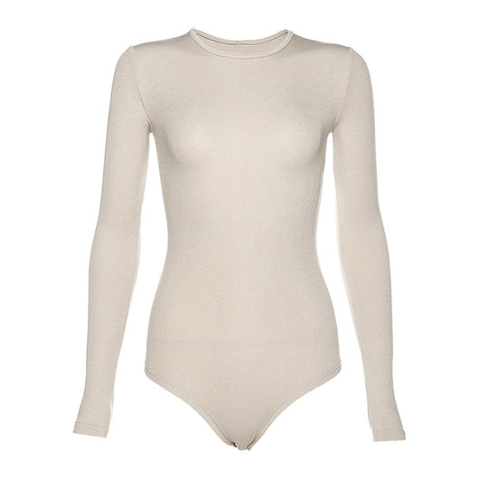 Bodysuit Manga Larga Mujer Color Sólido Ajustado Base - Image 2