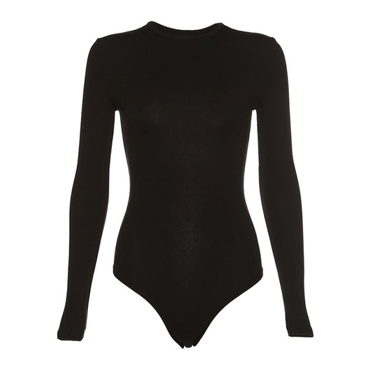Bodysuit Manga Larga Mujer Color Sólido Ajustado Base - Image 5