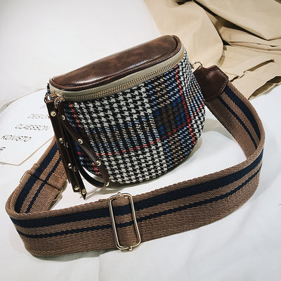 Bolso Bandolera Cuadros con Correa Ancha - Image 4