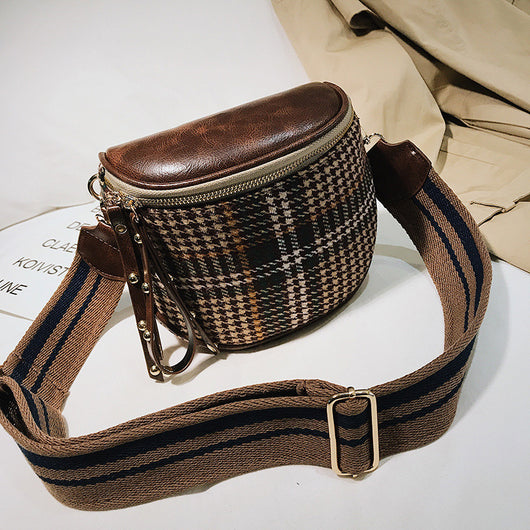 Bolso Bandolera Cuadros con Correa Ancha - Image 5