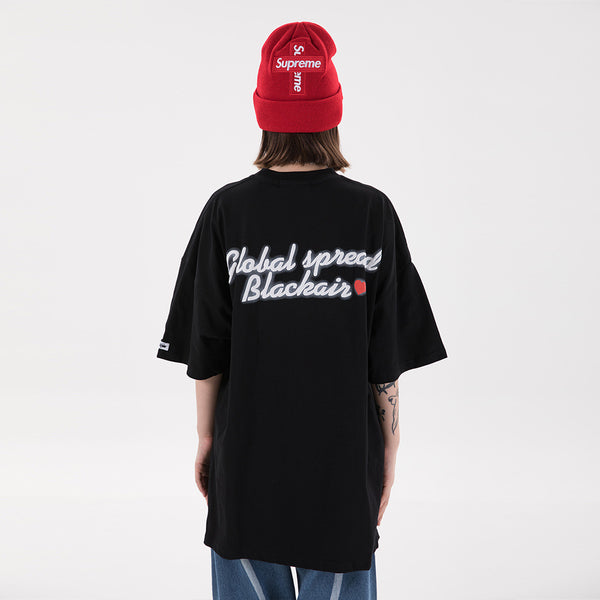 Camiseta Holgada Hip-hop Cuello Redondo Manga Corta Unisex