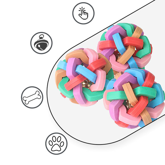Pelota Textil Sonora Multicolor para Morder y Estimular