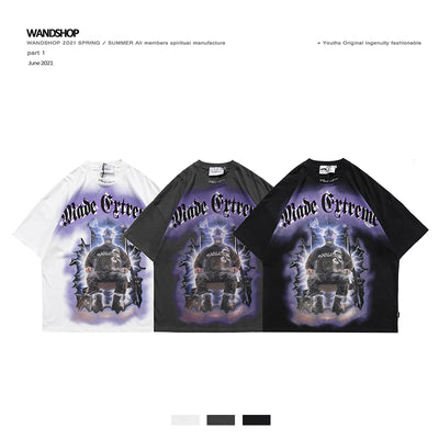 Camiseta Estampada de Manga Corta Estilo Urbano - Image 10