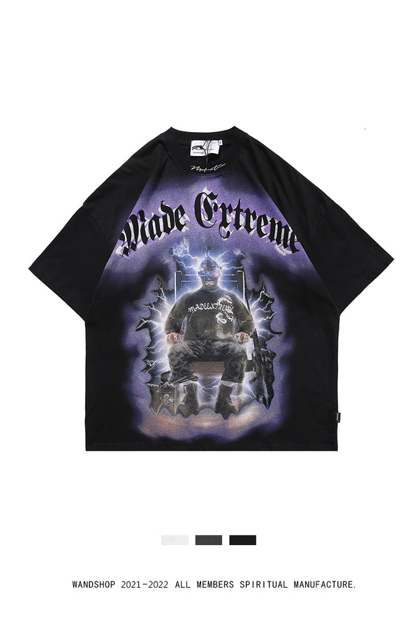 Camiseta Estampada de Manga Corta Estilo Urbano