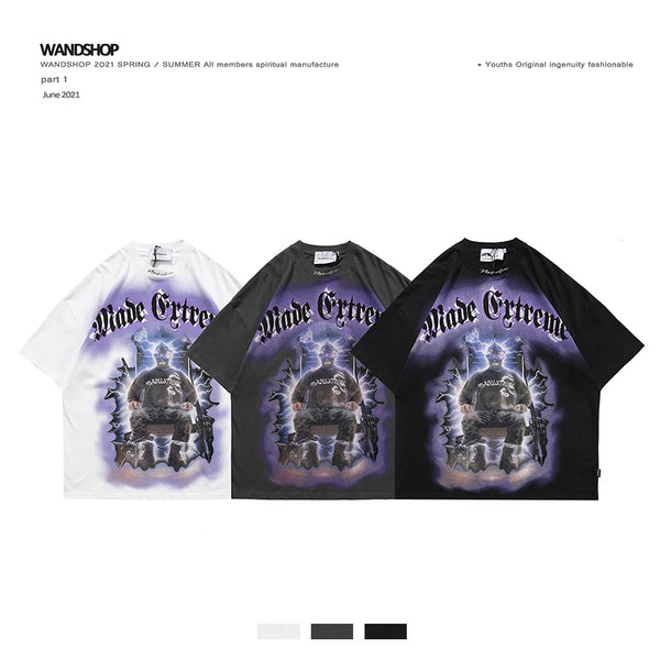 Camiseta Estampada de Manga Corta Estilo Urbano