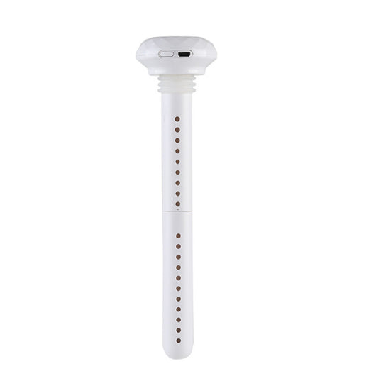White portable USB humidifier with a columnar body and faceted top, featuring a USB port and control button. - Image 7