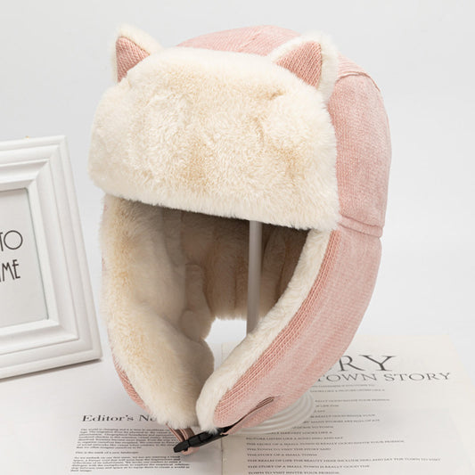 Gorro Lei Feng con Orejas de Gato Estilo Coreano para Mujer