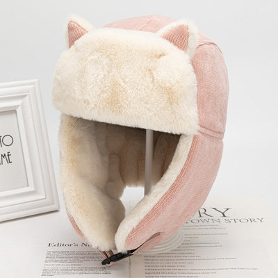 Gorro Lei Feng con Orejas de Gato Estilo Coreano para Mujer