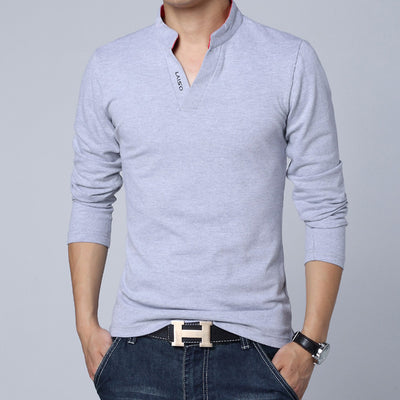 Playera Cuello V Manga Larga para Hombre - Image 12