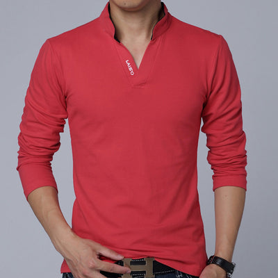 Playera Cuello V Manga Larga para Hombre - Image 8