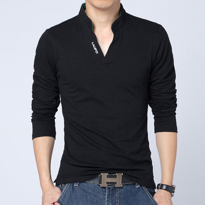 Playera Cuello V Manga Larga para Hombre - Image 10