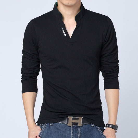 Playera Cuello V Manga Larga para Hombre - Image 3