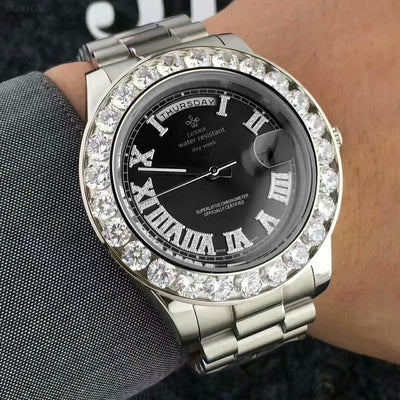 Reloj de Lujo para Hombre con Calendario Semanal y Diamantes - Image 3