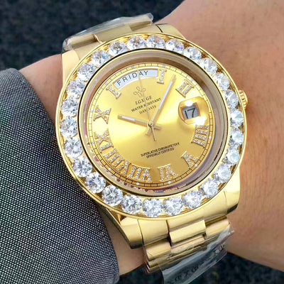 Reloj de Lujo para Hombre con Calendario Semanal y Diamantes - Image 9