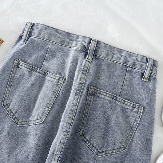 Pantalones Vaqueros Rectos Sueltos de Cintura Alta para Mujer - Image 8