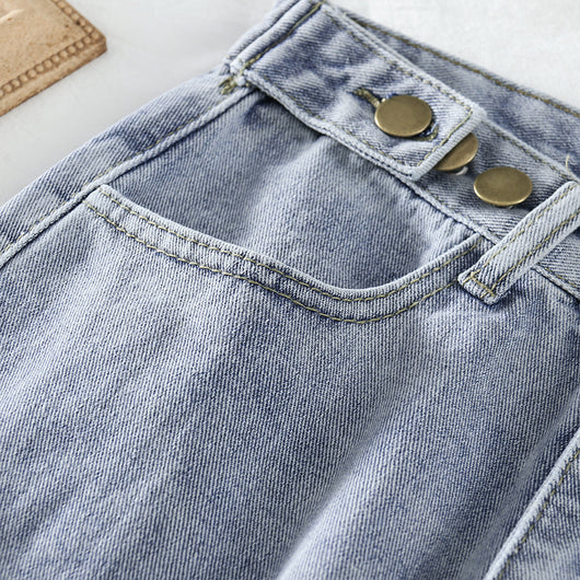 Pantalones Vaqueros Rectos Sueltos de Cintura Alta para Mujer - Image 11