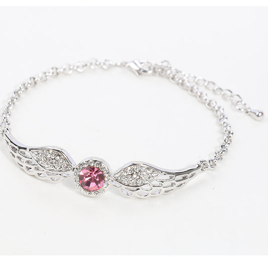 Pulsera de Cristal Austriaco Alas de Ángel con Diamantes