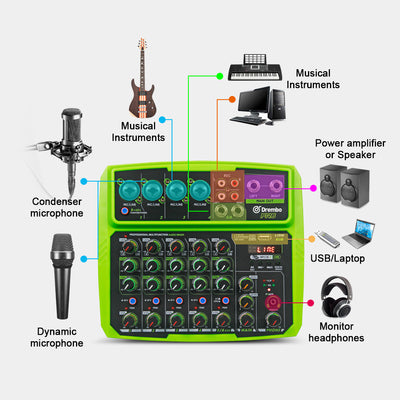 Mezcladora USB Compacta FR4 6 Canales con Bluetooth y Reverberación para Streaming en Vivo - Image 11
