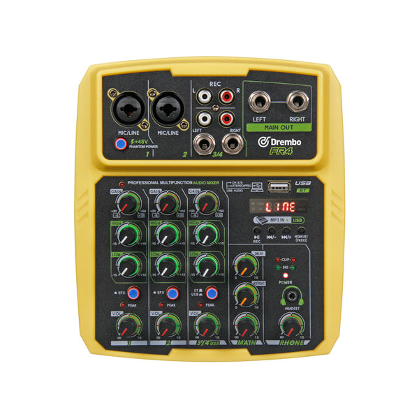 Mezcladora USB Compacta FR4 6 Canales con Bluetooth y Reverberación para Streaming en Vivo