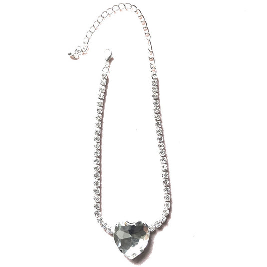 Cadena de Cristal Diamante Completo Amor Grande en la Clavícula - Image 2