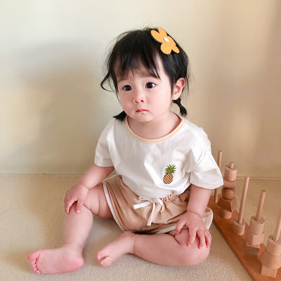 Conjunto Infantil Niña Contraste de Colores con Bordado - Camiseta y Pantalón Algodón - Image 16