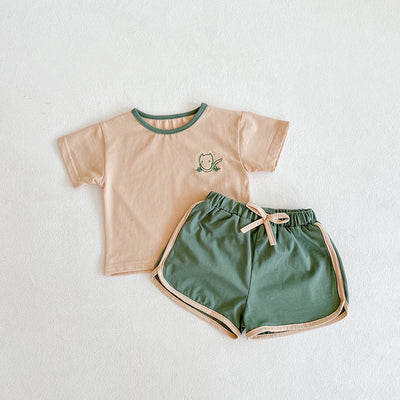 Conjunto Infantil Niña Contraste de Colores con Bordado - Camiseta y Pantalón Algodón - Image 19