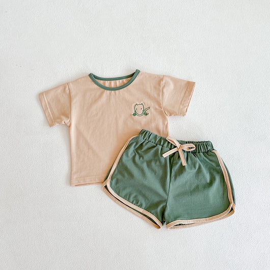 Conjunto Infantil Niña Contraste de Colores con Bordado - Camiseta y Pantalón Algodón - Image 19