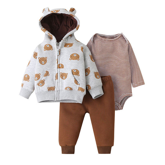 Conjunto de Tres Piezas Infantil Otoño Invierno con Diseño Cartoon - Image 5
