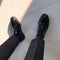 Zapatos Casuales Británicos de Cuero Brillante con Suela Gruesa