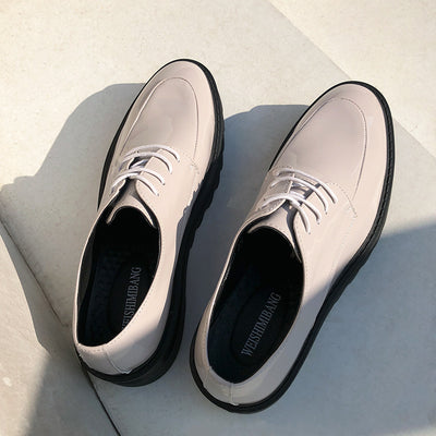 Zapatos Casuales Británicos de Cuero Brillante con Suela Gruesa - Image 5