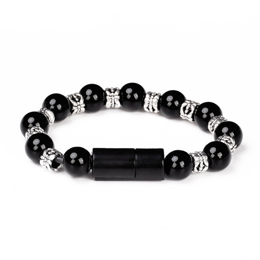 Cable de Datos Apple Compatible con Pulsera de Cuentas Budistas de Plata Tibetana