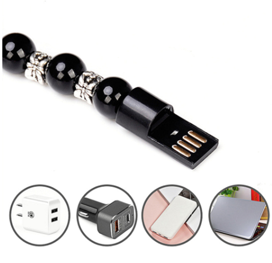 Cable de Datos Apple Compatible con Pulsera de Cuentas Budistas de Plata Tibetana - Image 2