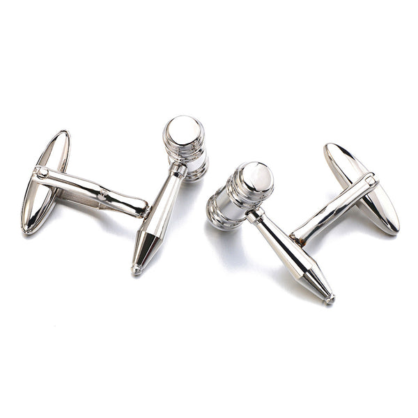 Gemelos de Acero Inoxidable con Diseño de Martillo para Camisas