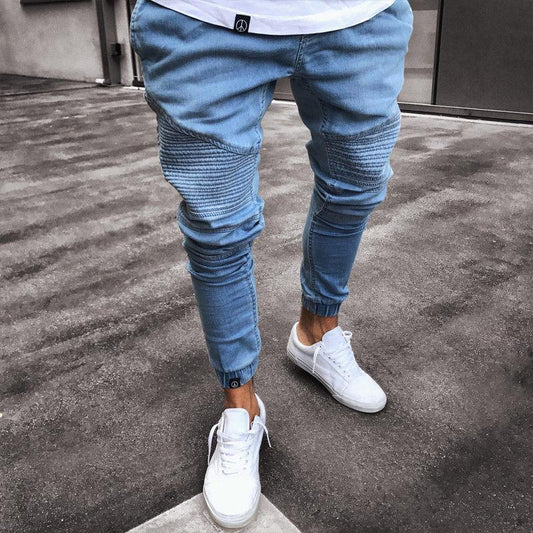 Jeans Biker Ajustados Rotos para Hombre