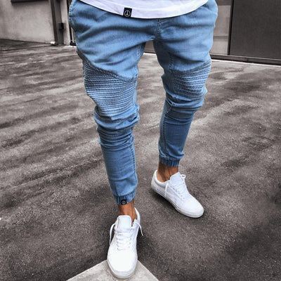 Jeans Biker Ajustados Rotos para Hombre
