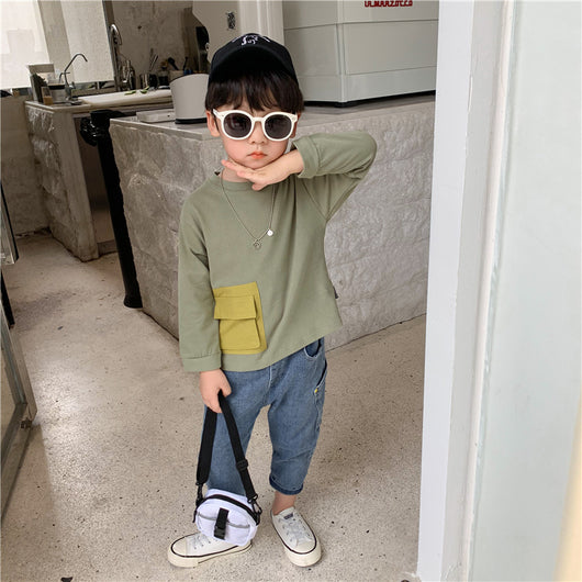 Suéter Infantil Coreano con Bolsillos Grandes - Cuello Redondo para Niños y Niñas - Image 8