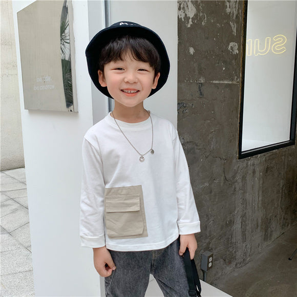 Suéter Infantil Coreano con Bolsillos Grandes - Cuello Redondo para Niños y Niñas