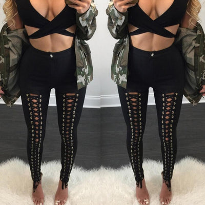 Leggins Deportivos con Encaje Calado Sexy - Image 10