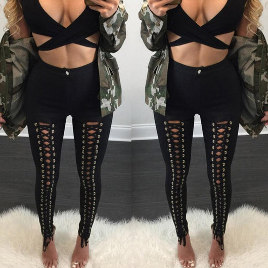 Leggins Deportivos con Encaje Calado Sexy - Image 10