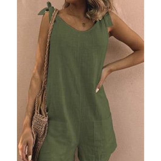 Jumpsuit de Algodón y Lino Acolchado con Bolsillos - Diseño Liso y Versátil - Image 6