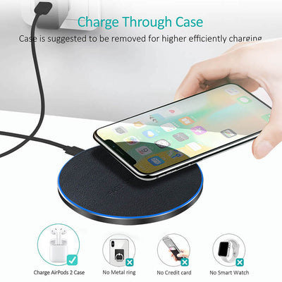 Cargador Inalámbrico Ultradelgado de Cuero para iPhone y AirPods - Image 2