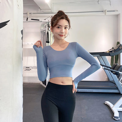 Playera Deportiva de Manga Larga para Yoga y Entrenamiento