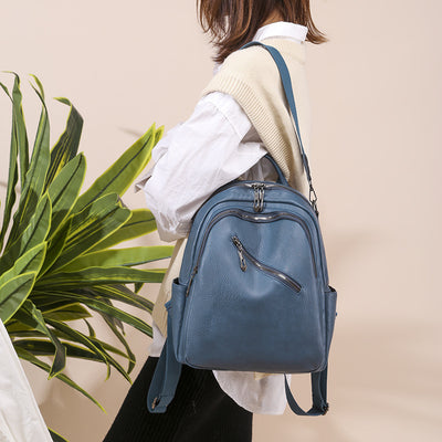 Mochila Escolar de Cuero PU Suave - Capacidad Grande Multiusos - Image 17