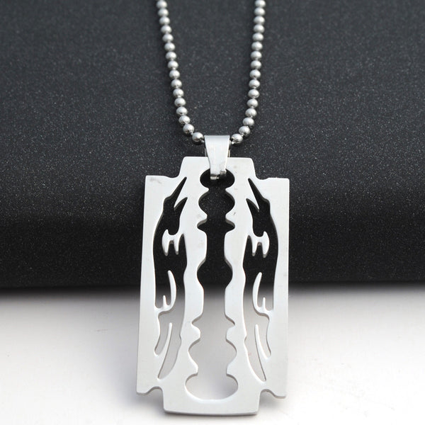 Collar Cadena Acero Inoxidable con Dije Hoja para Hombre y Mujer