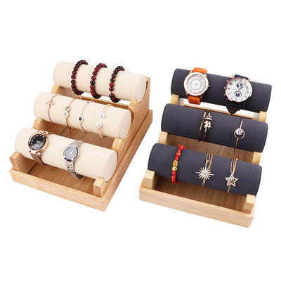 Expositor de Pulseras en Madera Maciza de Tres Niveles Desmontable - Image 7