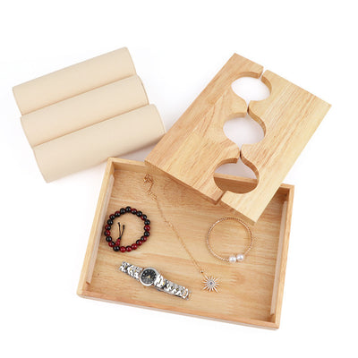 Expositor de Pulseras en Madera Maciza de Tres Niveles Desmontable - Image 5